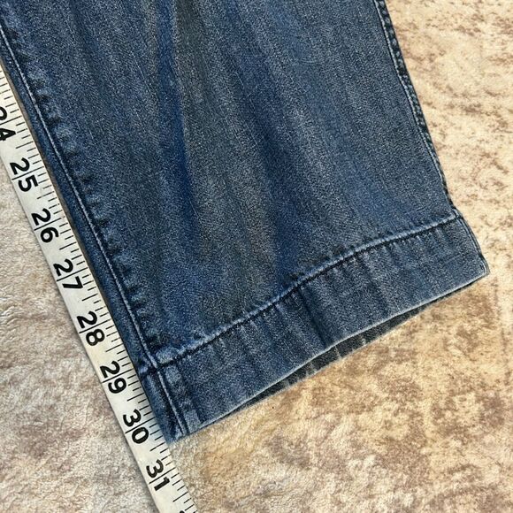 Eddie Bauer wide leg Blue Relaxed Jeans with drawstring waist 10 - Picture 8 of 8